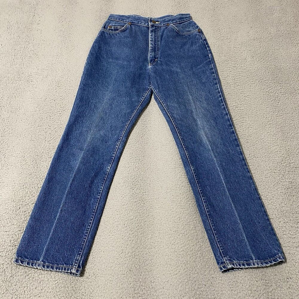 Vintage Lee Riders Jeans Womens 27x29 Blue Straight Leg USA Union Made (Tag 12P)